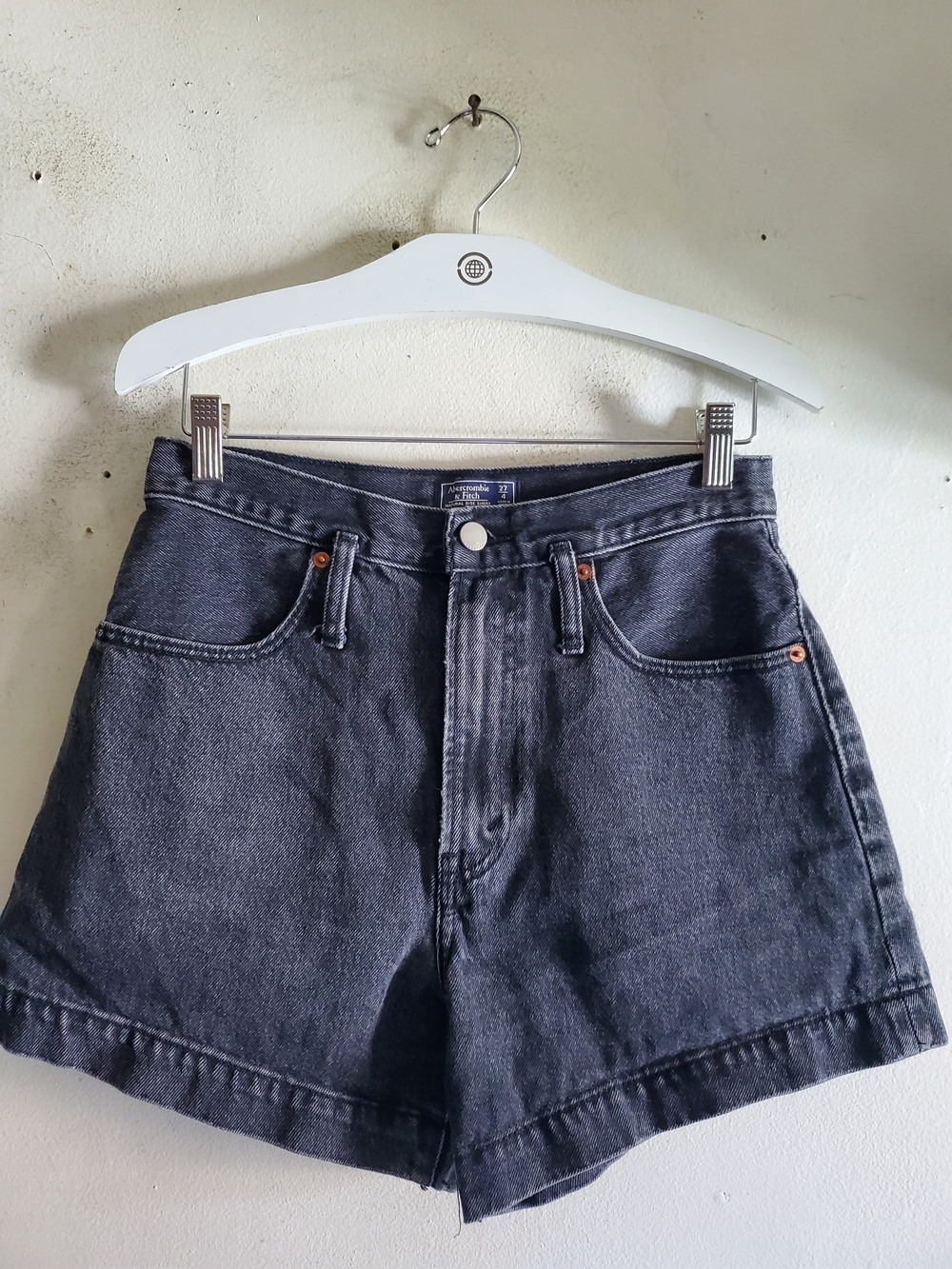 Abercrombie & Fitch Natural High-Rise Black Denim Women’s Shorts